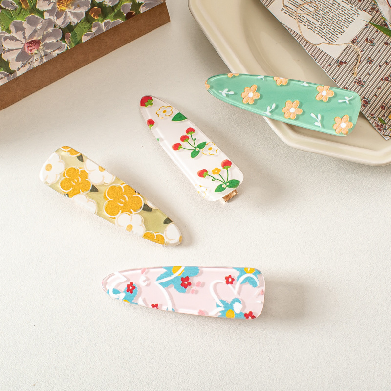 10g Weight Hair Clip Hair Accessories Type 1 Piece Quantity Holiday, Daily Occasion Acrylic Material Plumeria Pattern All Seasons Season Women's Gender Sweet, Pastoral Style Sweet Pastoral Women's Plumeria Acrylic Hair Clip 5