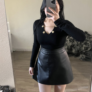 ��aPUƤ����ȹŮ�����ɫ��ȹ��mm�����ڶ��@�ݷ��߹�a�ְ���ȹ