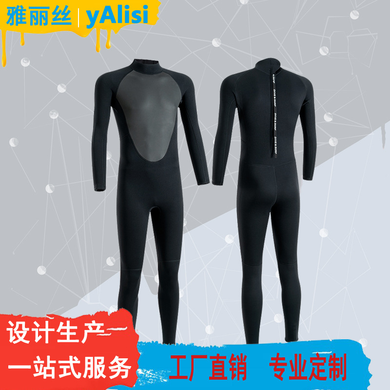 Spot 3/5mm Wet Winter Swimming One-piece Wetsuit for Men, Warm and Cold-proof, Snorkeling, Sun Protection and Surfing Suit for Women
