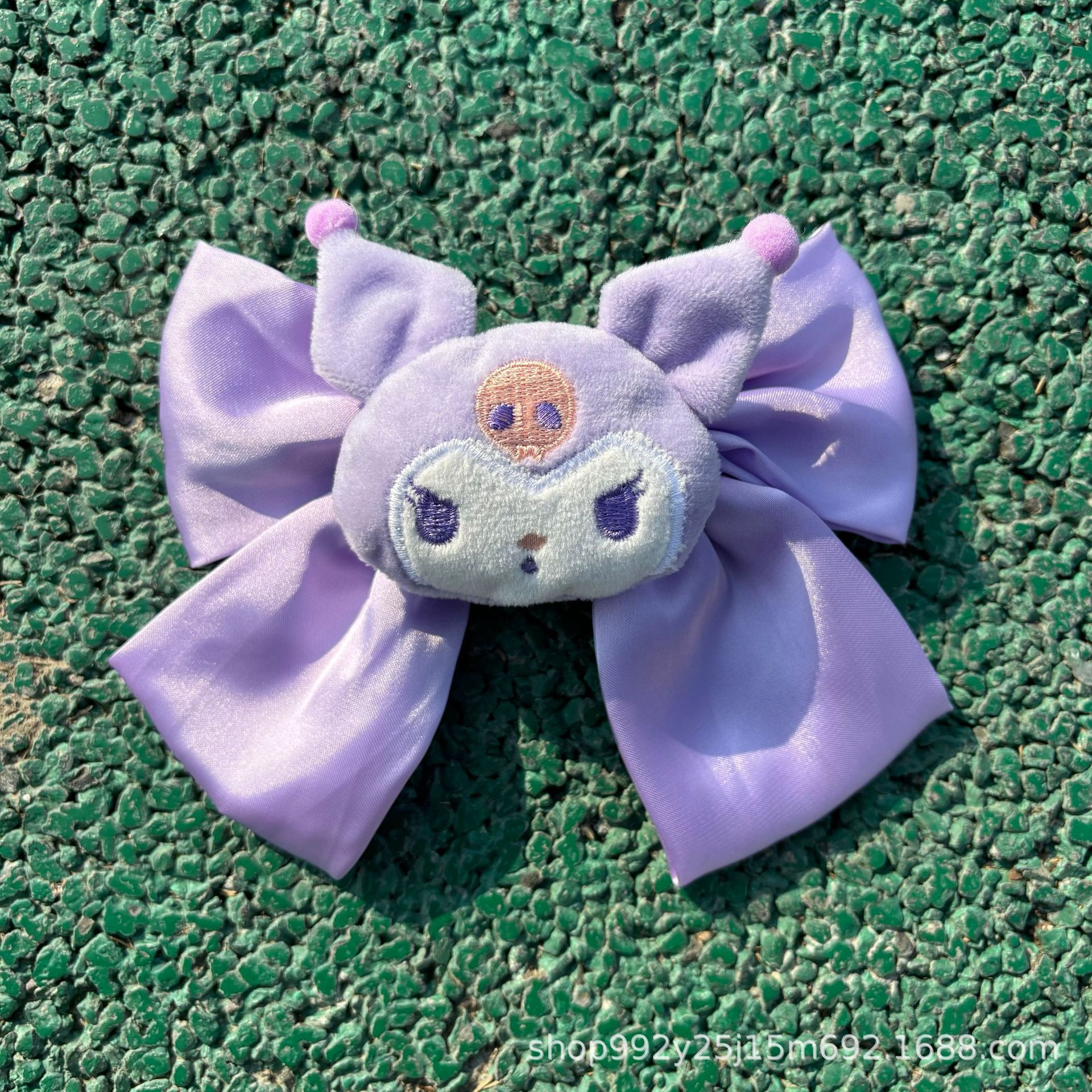 Electric Motorcycle Accessories Cartoon Doll Kuromi Ears Plush Detachable