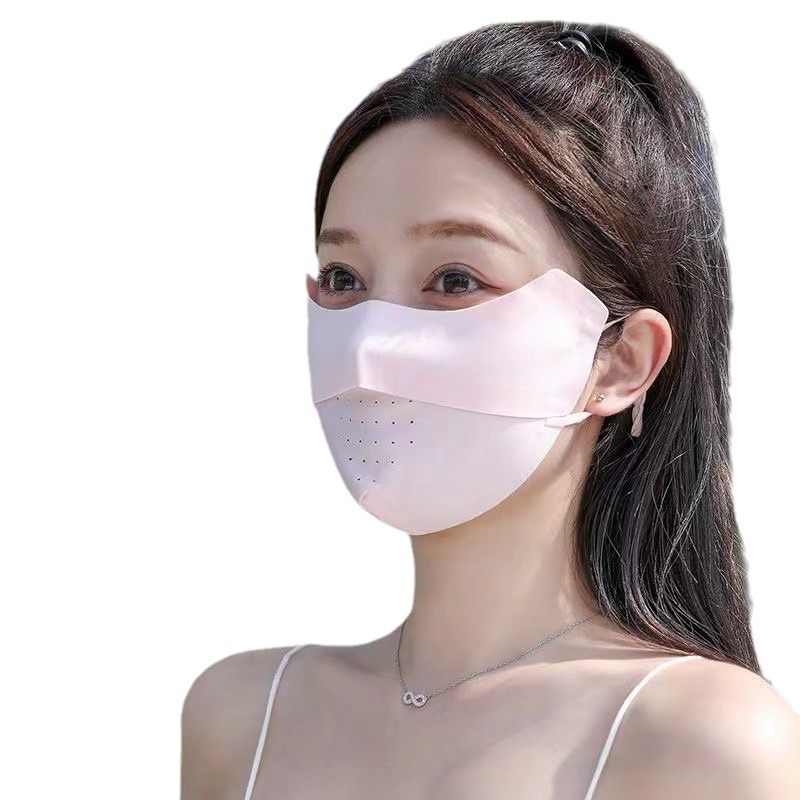 Sunscreen Mask Women's Anti-ultraviolet Summer Black Sunshade Full Face Mask Ice Silk Thin Breathable Eye Corner Stereo