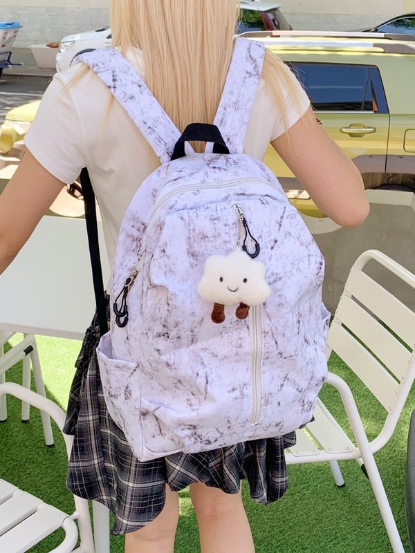 新しいレトロな絞り染めプリントバックパック、男子中学生、高校生、ランドセル、大学生旅行バッグ、学生バッグ、女性|undefined