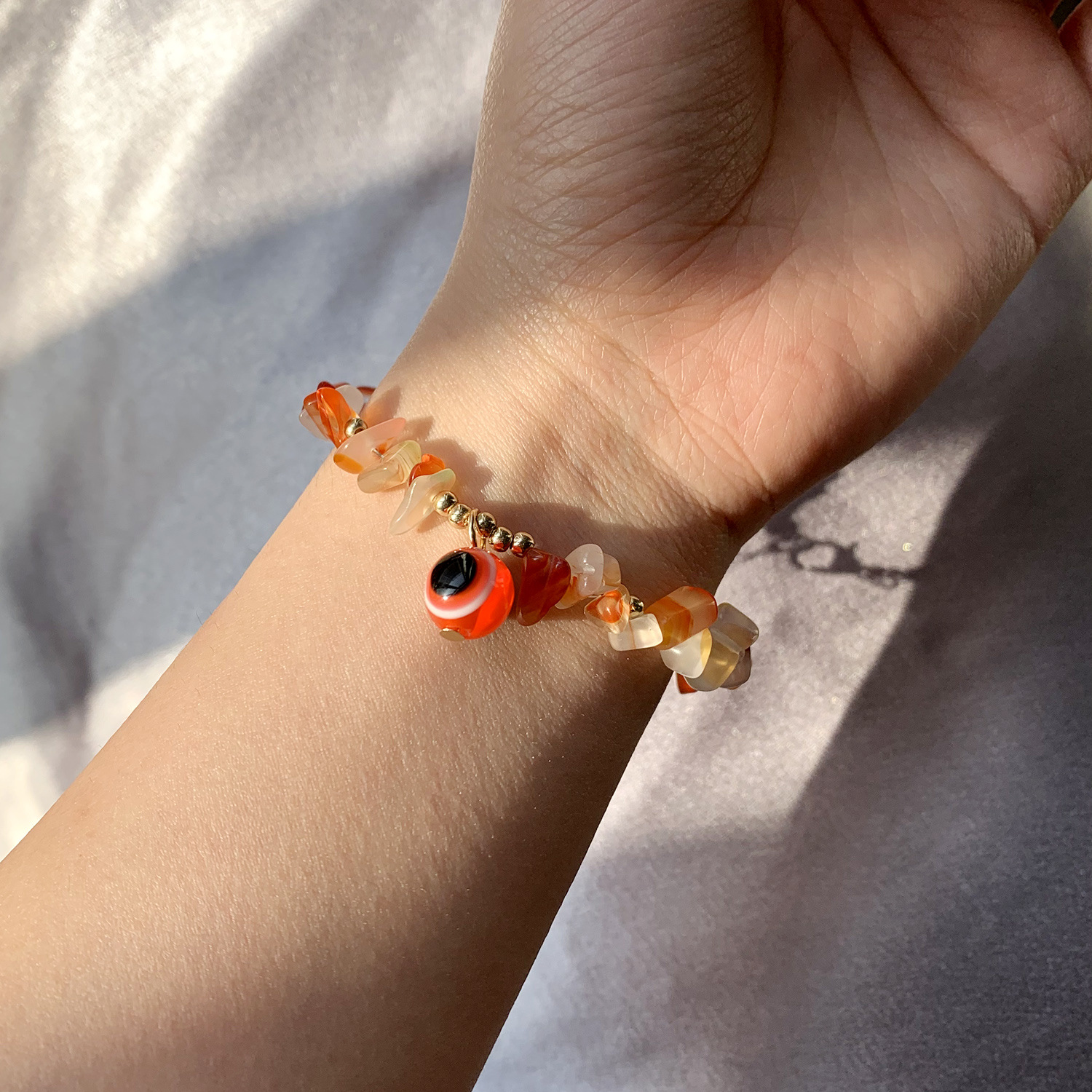 Fashion Eye Alloy Beaded natural stone Bracelets