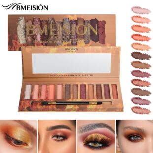 Cross-border exclusive for BMEISION flame eye shadow Amazon explosions earth color pearlescent eye shadow wholesale