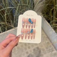 淺來美甲【原創】高級輕奢純欲冰透粉漸變高鼎K9鑽純手工穿戴甲