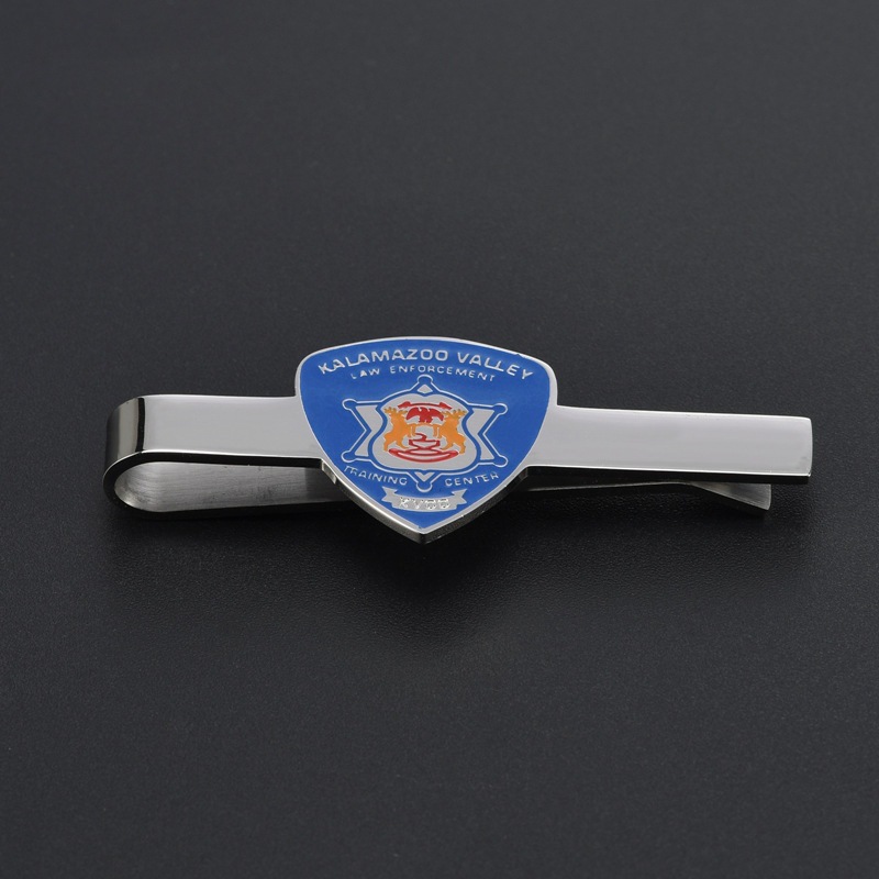 Men's Forsuit Stainless Steel Badge Clip French Diamond silver Tape Clip High-end Business Foreign Trade Cufflinks
