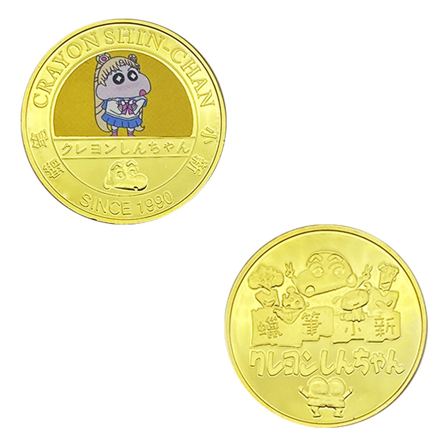 Lápiz de animación pequeño nuevo alrededor de doce monedas conmemorativas de pintura metálica coleccionable insignia puede ser aprobado