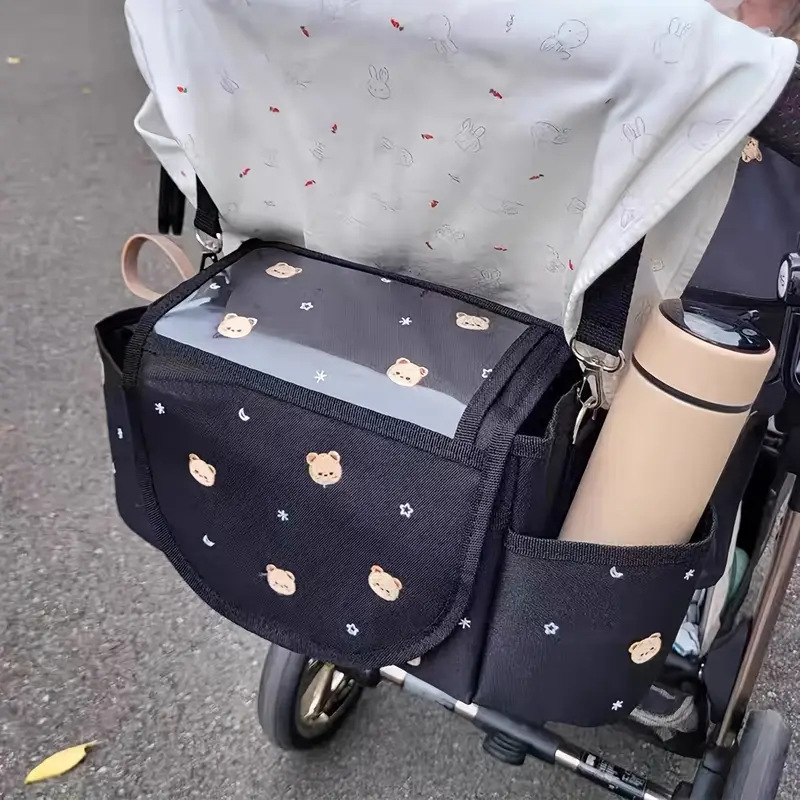 대용량 아기 휴대용 가방, 만화 곰돌이 수납 가방, 다용도 수납 바구니, 아기 놀이용품 걸이형 가방