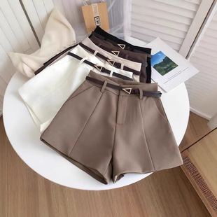 Suit Shorts Women's 2025 Spring and Summer Elegant All-match Slimming High Waist Dape Casual Pants Wide Leg A- shaped Pants