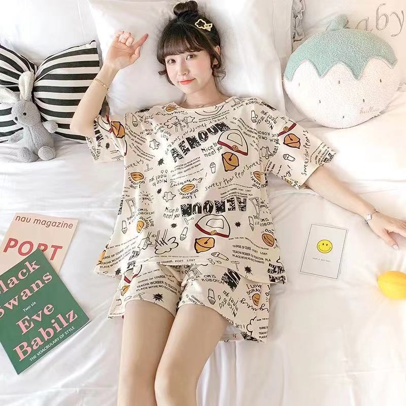 Conjunto de Dos Piezas de Verano 2025 para Mujer, Estilo Nuevo, Manga Corta, Pantalones Cortos, Delgado, para Estudiantes, Primavera y Verano, Ropa Informal a la Moda