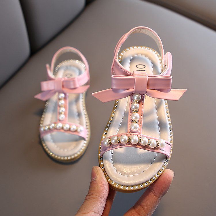 Free Shipping Summer Baby Sandals Girl Children Princess Non-slip Infant Toddler Shoes Step Front Shoes Soft Sole 0-1-2-