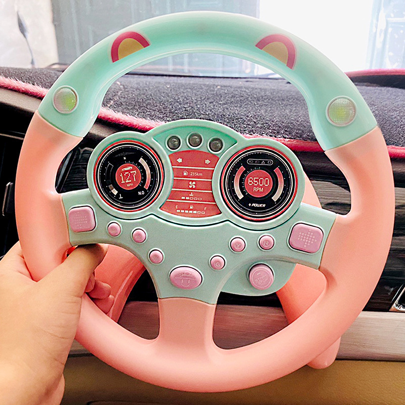 Tiktok with co-pilot steering wheel children's educational early education toy baby simulation driving Boy gift