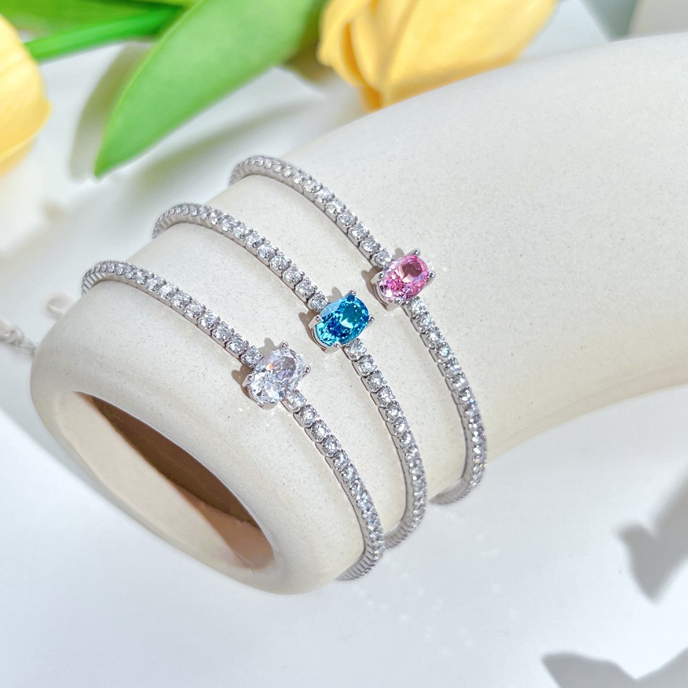 Luxurious Geometric Sterling Silver Plating Zircon Bracelets display picture 1