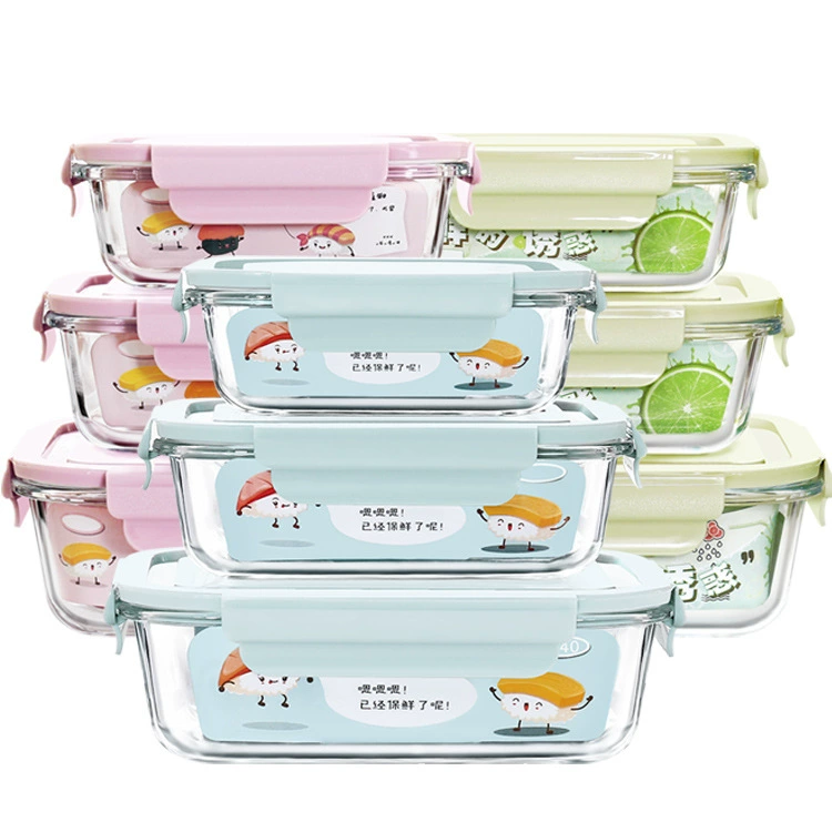 Glass lunch box, mini box, capacious soup bowl, set