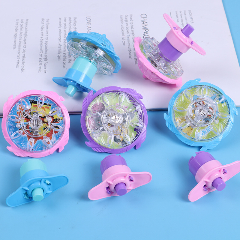 Colorido giroscopio flash luminoso eyección giroscopio juguetes jardín de infantes para niños