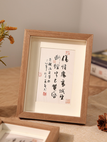 Photo frame table 6 inches 6 7 8 8 solid wood hollow three-dimensional picture frame mounting a4 paper frame wall hanging photo diy