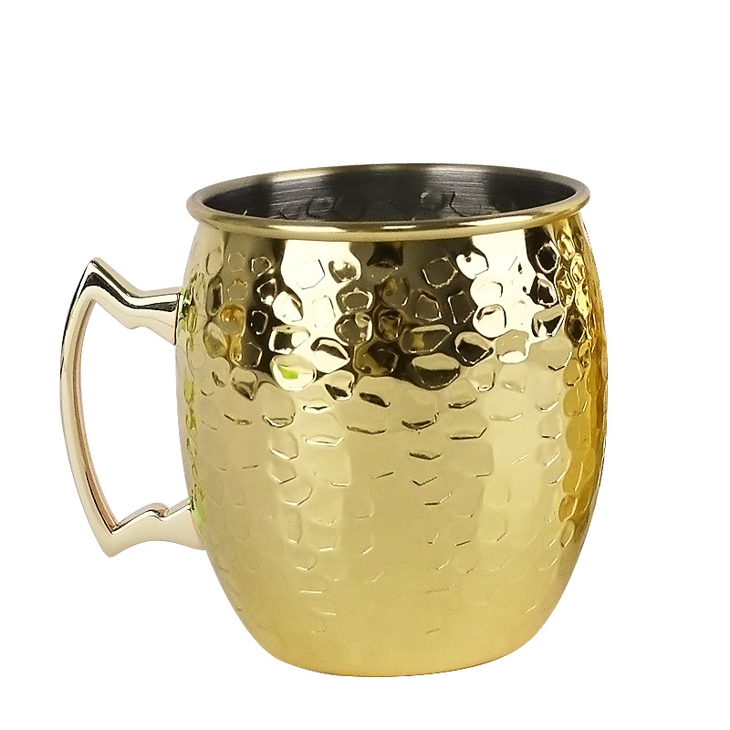 304 tazas de mula de Moscú de acero inoxidable con estampado de martillo de metal Copa de bronce retro Copa de bronce Copa de música Festival Copa de tambor image 8