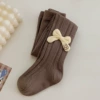 Tights with bow, with embroidery