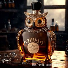 フクロウウイスキーボトル高ホウケイ酸ガラス動物ボトル新製品ウイスキーボトルクロスボーダー専用