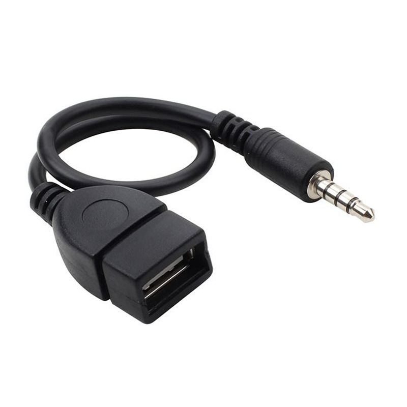 Car AUX to USB audio adapter U disk car MP3 3.5mm male interface to USB female OTG line