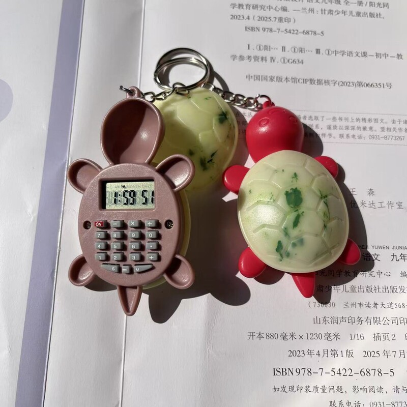 跨境儿童计算机圣诞迷你动物钥匙扣玩具小挂表便携学生卡通计算器|undefined