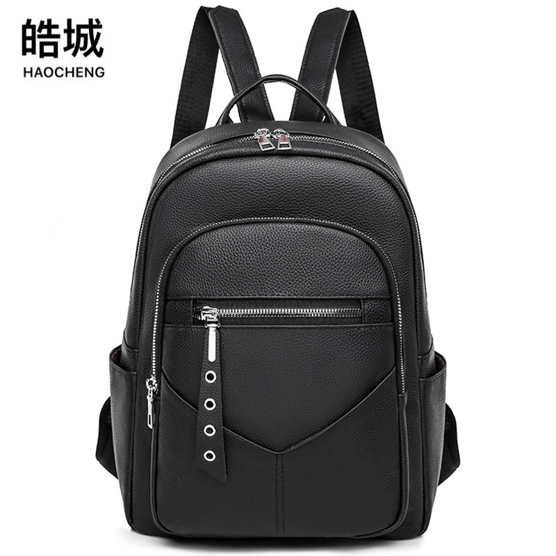 2024 nuevo casual de alta calidad de las mujeres de la PU mochila simple contraste de color urbano viaje mochila de moda