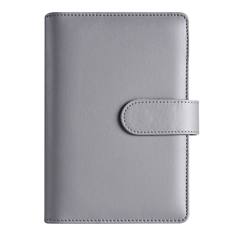 Presupuesto transfronterizo Cash Clip de hojas sueltas Bolsa con cremallera Sobres Libro de cuentas A6 Macarons PU Cuaderno de hojas sueltas de cuero