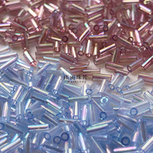 【2*4mm透明彩管珠系列】法式刺绣手缝管珠diy手工拉丁舞礼服辅料