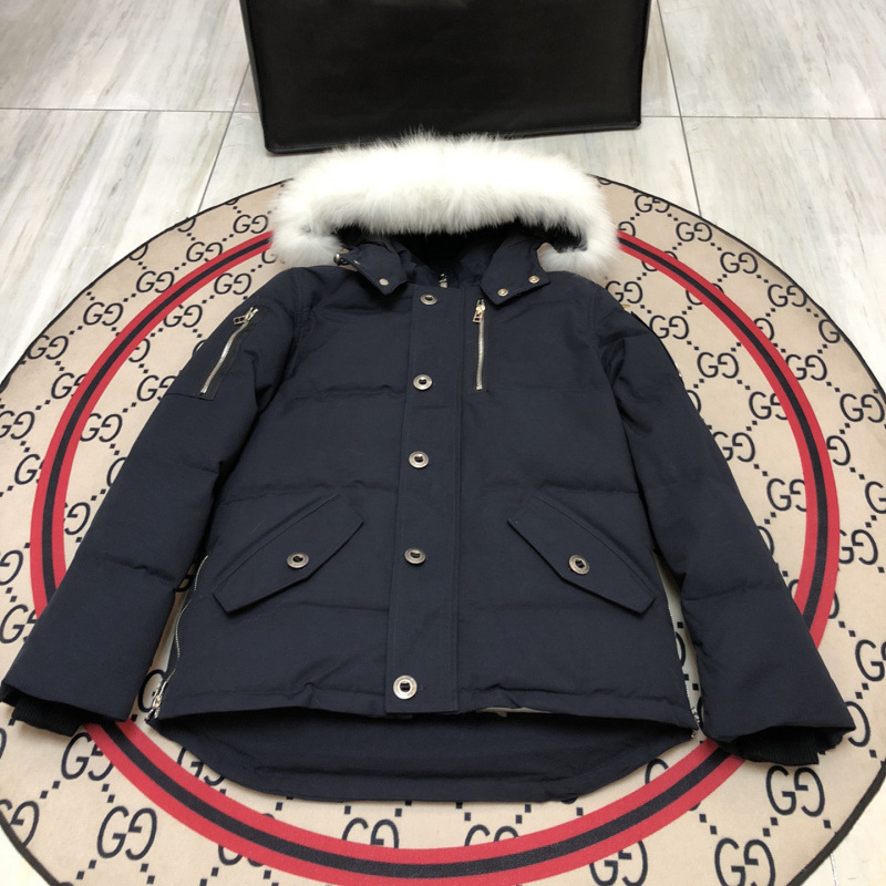 Moose Knuckles Down Puffer Jacket Fur Hood Black