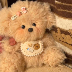 巻き毛の犬のぬいぐるみ、手作り素材パッケージ、ガールフレンド用の子犬の人形