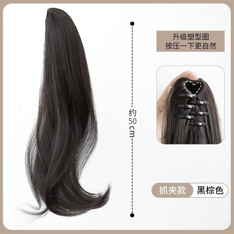 抓夹假发马尾辫子双马尾女发饰自然蓬松增发量盘发神器假发麻花辫|undefined