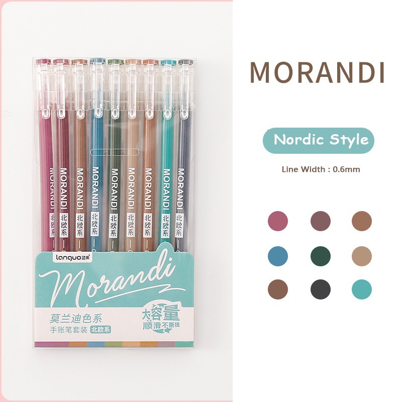 Juego de bolígrafos de fruta azul Morandi para cuentas manuales bolígrafo colorido para estudiantes