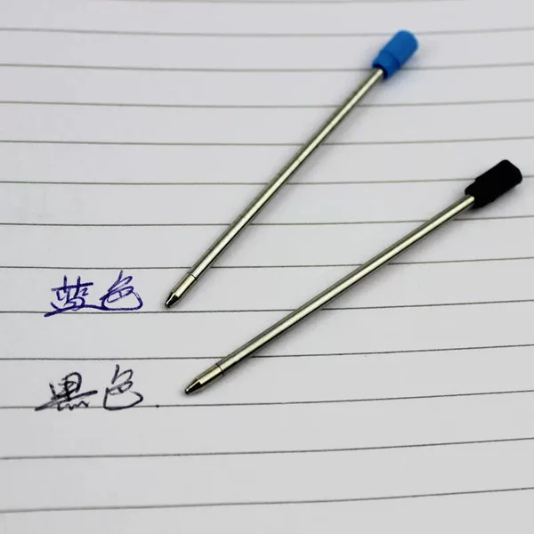Student Stationery Suitable for Ballpoint Pens with Replaceable Bullet-Tip Oil-Based Metal Refills, Rotating Ballpoint Pen Refills in Black and Blue