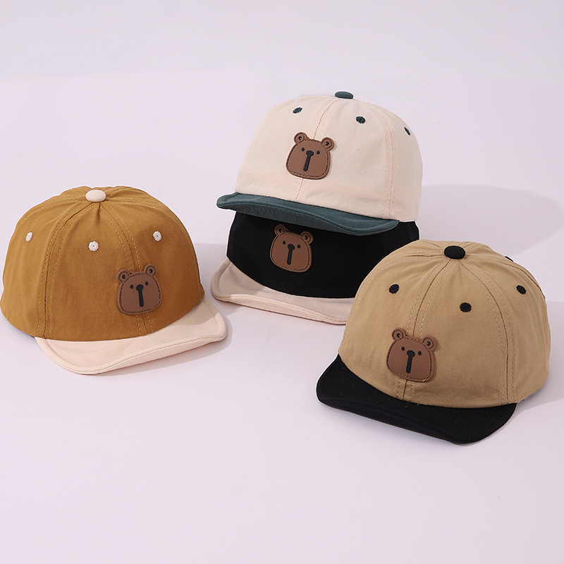 Sombreros para bebés primavera y otoño delgados sombreros de lengua de pato de dibujos animados coreanos para niños y niñas sombreros de béisbol protectores solares de bisel suave