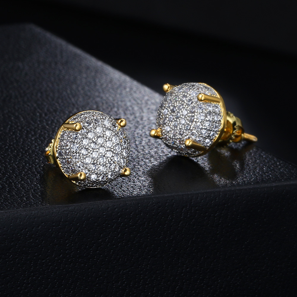Vollbesetzte Diamant Ohrstecker Für Damen Und Herren Schmuck_voghion.com