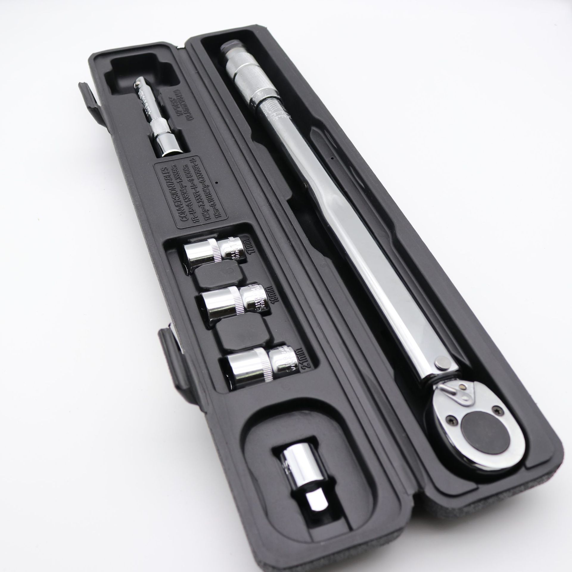 Llave de torque preestablecida llave de torque multifuncional llave de torque cromado 45 # mango de acero Escala de grabación en relieve