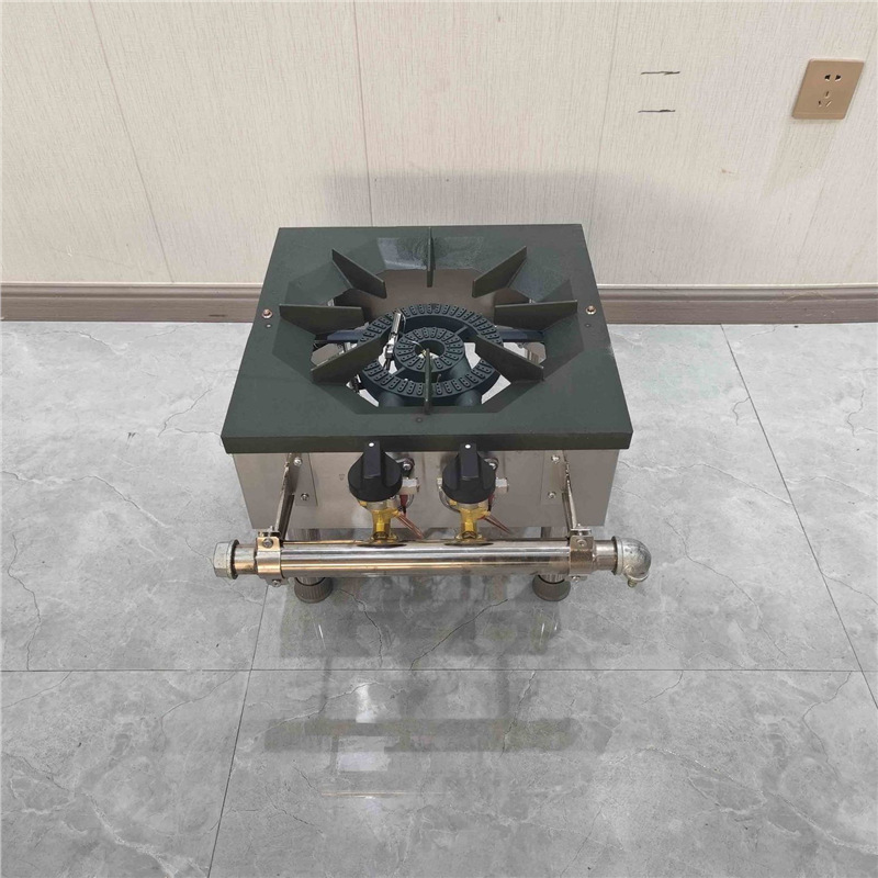 Protección contra el fuego comercial coreano de bajo contenido de aluminio de acero inoxidable de gas de ojo único y doble estufas de pies cortos para colgar sopa estufas cortas