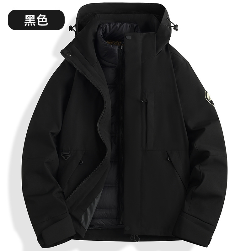 秋冬季冲锋衣防风防水三合一外套可拆卸羽绒内胆登山服定制LOGO字|undefined