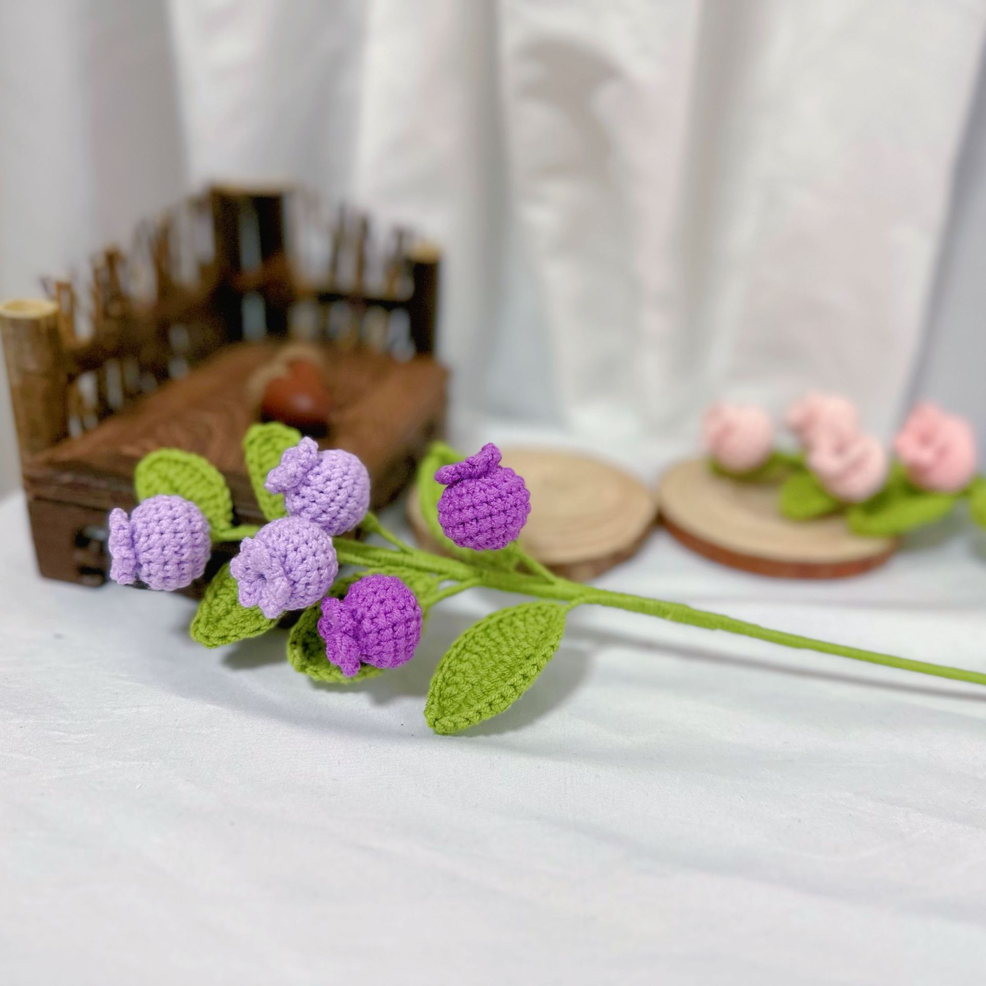 bouquet Event & Party Supplies 1 Piece Quantity Casual Elegant Lady Flower Yarn Crochet Flowers Artificial Flowers