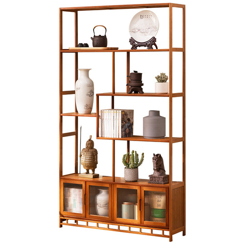 Bogu rack solid wood Chinese tea cabinet storage rack tea rack tea room shelf display rack modern simple Duobao Pavilion