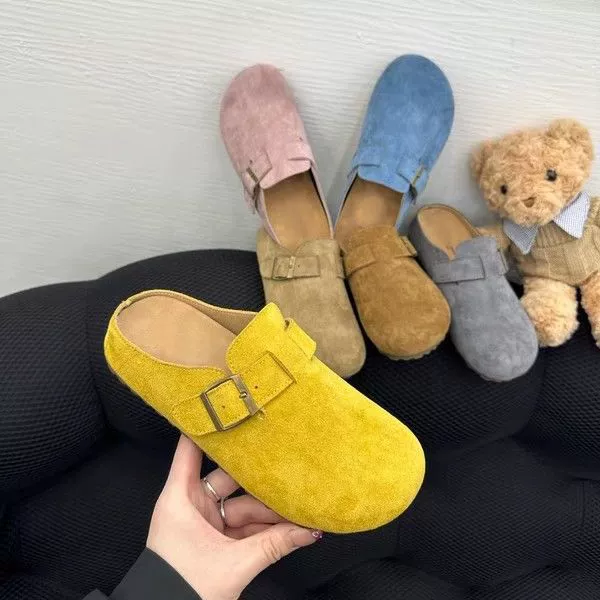 Net Red ретро взрывные туфли Мюллер, полторы тапочек женские повседневные дикие уродливые милые ботинки Buckkenn 2024 осень новая