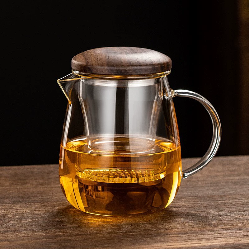 Толстая стеклянная чашка для мужчин с фильтром с крышкой кунг-фу