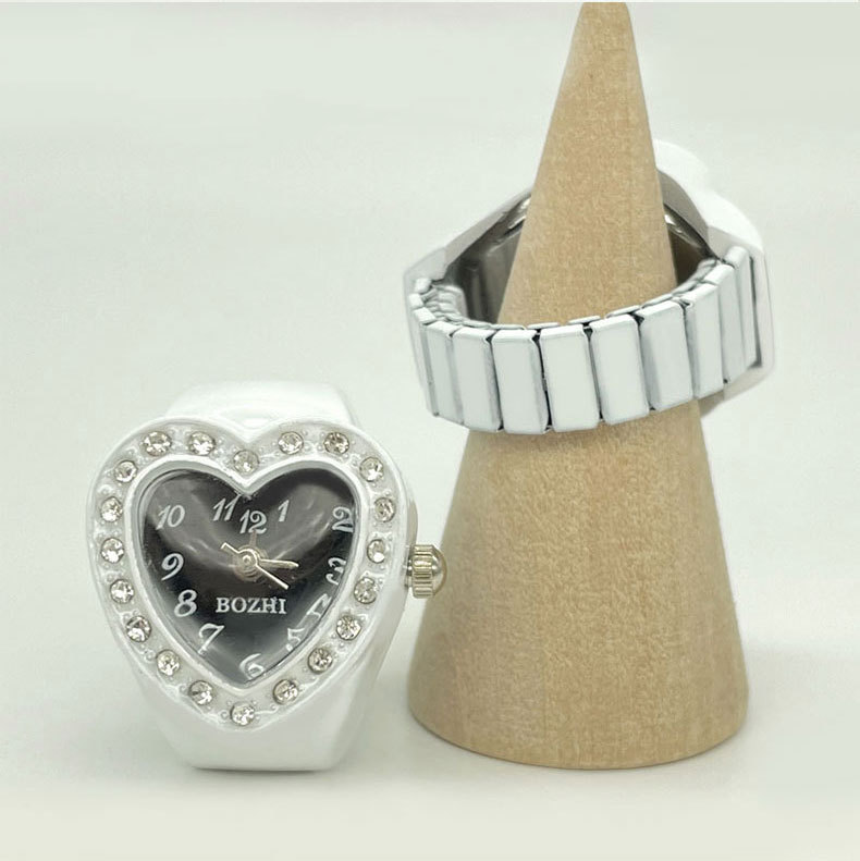 Heart Shape, Solid Color Pattern All Seasons Season Unisex Gender Casual Style Casual Heart Shape Solid Color Quartz Watch Rings