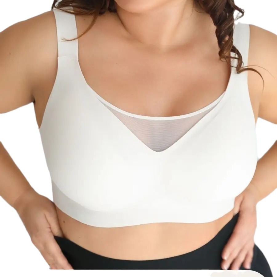 Comercio Exterior transfronterizo sin marcas ropa interior de gelatina de gran tamaño anti - pérdida de luz gran taza gorda mm pecho anti - caída sujetador