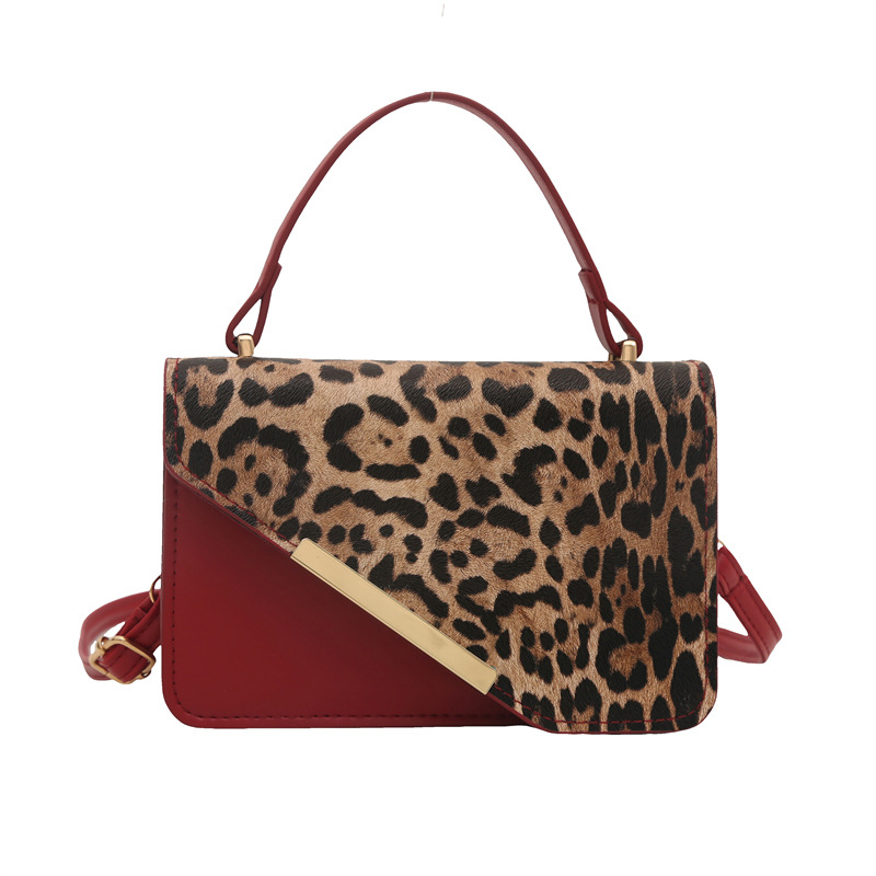 Niche Zhong bajo la axila bolsa de mujer de gran capacidad 2025 nuevo nicho de primavera estampado leopardo retro moda empalme bolso cuadrado