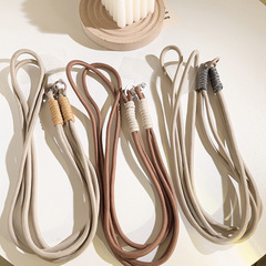 ins極簡風純色編織長繩斜跨手機鏈通用手機殼diy掛脖鏈背帶式肩帶