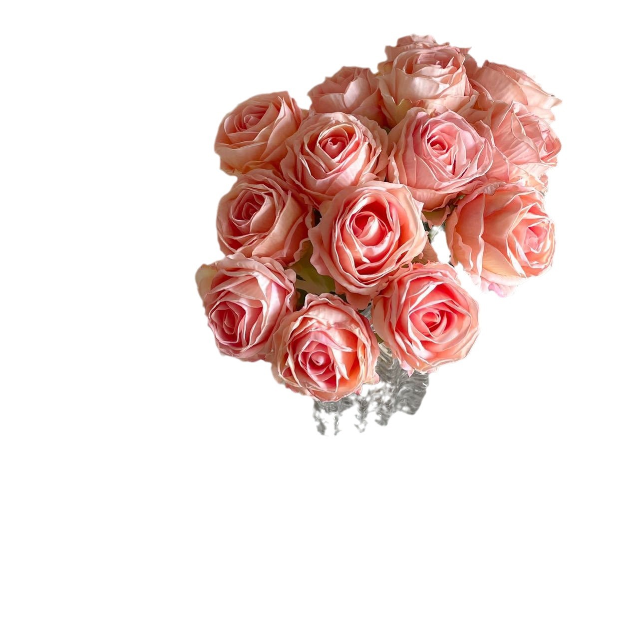 Trandafiri flori artificiale 7 capete margini uscate arse flori artificiale din plastic decorare living artă florală mobilier living fotografie lumină_voghion.com