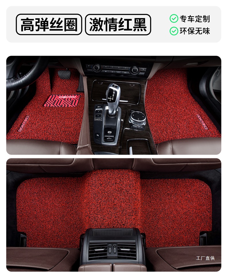 Car Floor Mat for the Driver's Seat, Single Piece Mat for the Driver's Seat, Single Wire Loop for the Passenger's Seat, Special Mat for the Passenger's Seat by Zhepei Hui