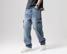 1908欧美网红爆款潮流秋冬新款宽松加肥加大肥佬嘻哈大码滑板裤