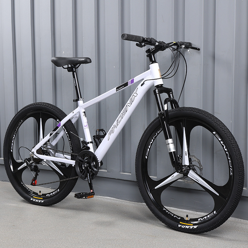 Aluminum frame three-knife wheel-white and purple-24 inches-24 speed
